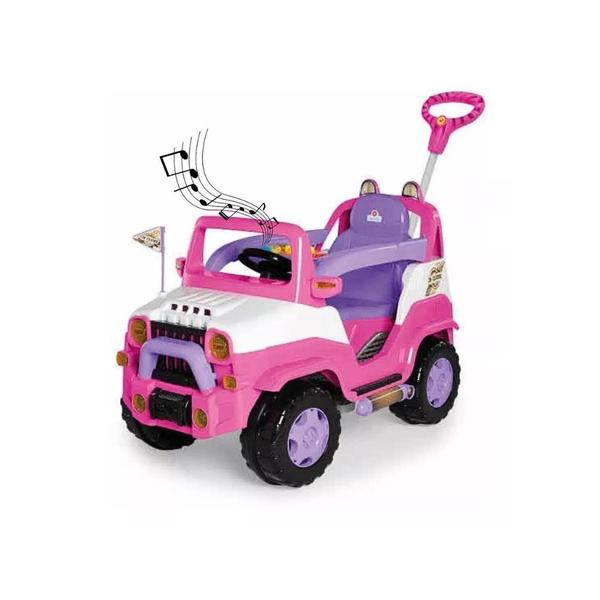 Imagem de Carrinho de passeio infantil Com Pedal E Haste Empurradora Cor Rosa