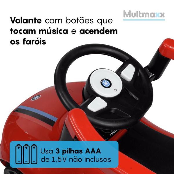 Imagem de Carrinho de Passeio Infantil Criança com Empurrador Buzina Vermelho até 30Kg Multmaxx