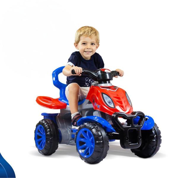 Imagem de Carrinho de Passeio Infantil Quadriciclo com Haste e Pedal