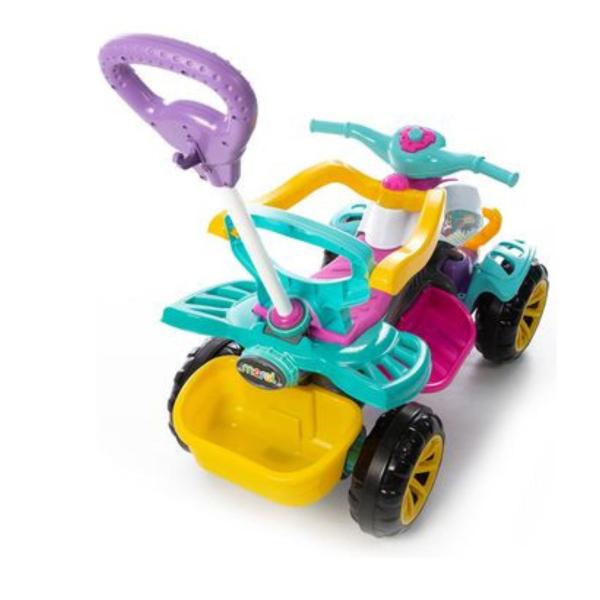 Imagem de Carrinho De Passeio Infantil Quadriciclo Haste Pedal - Presente De Menina