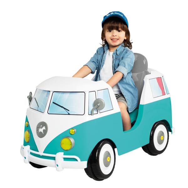 Imagem de Carrinho de Passeio Kombina Azul com Pedal e Empurrador Calesita - 1029