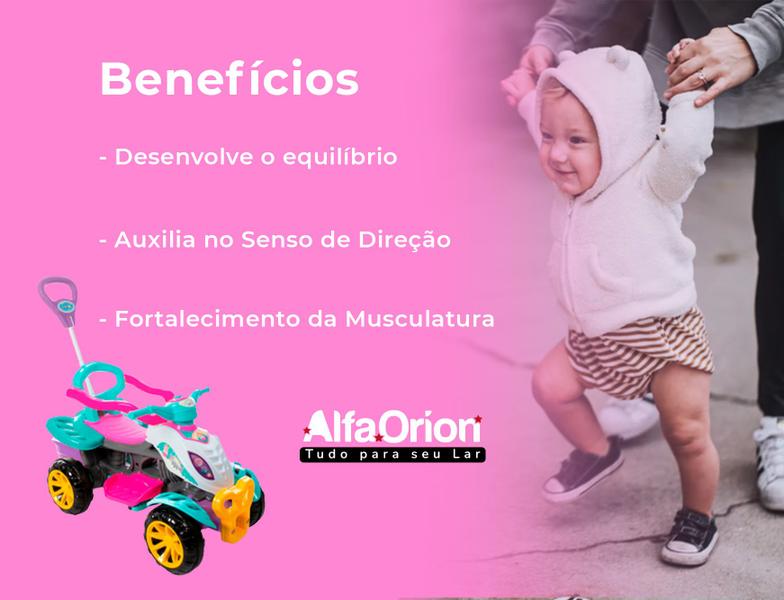 Imagem de Carrinho De Passeio Menina E Andador Quadriciclo Infantil A Pedal