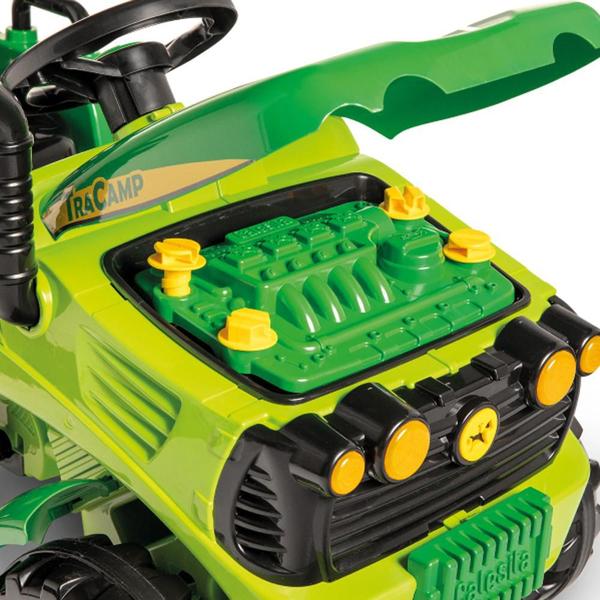 Imagem de Carrinho de Passeio Pedal Calesita Tracamp Trator Verde 12M+ 1045