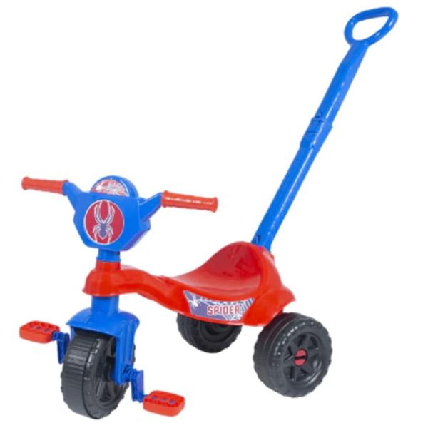 Imagem de Carrinho de Passeio/Pedal Infantil Kemotoca Spider com Haste - Ref BQ0505M Kendy Brinquedos