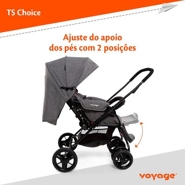 Imagem de Carrinho de Passeio TS Duo Choice Cinza Travel System Voyage