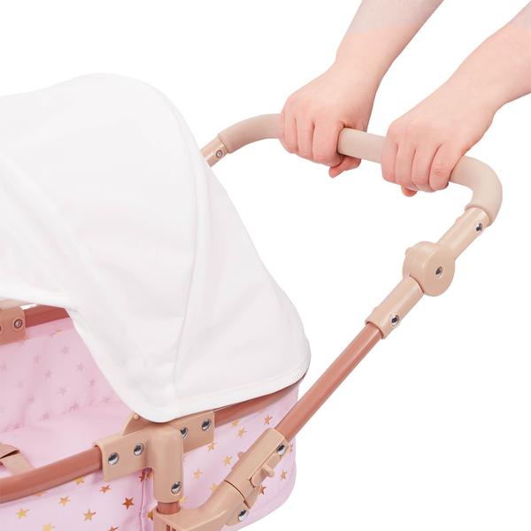 Imagem de Carrinho de passeio Twin Doll LullaBaby Pink com estrelas douradas para crianças a partir de 2 anos