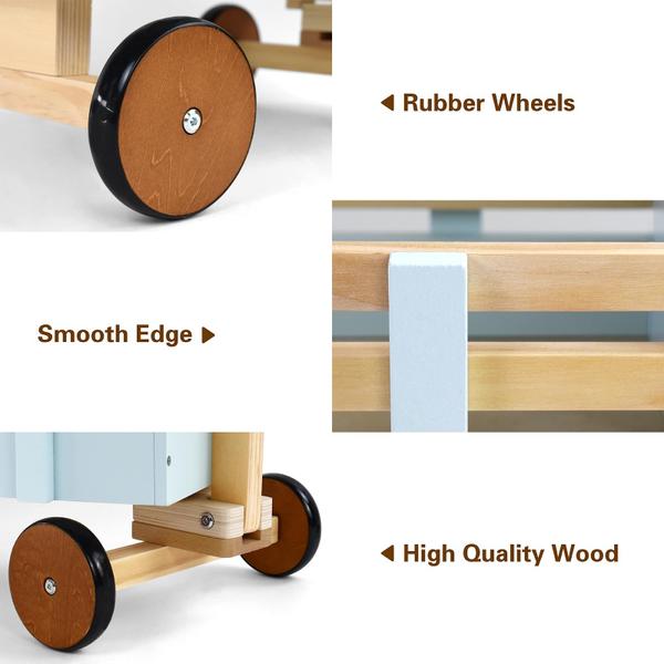 Imagem de Carrinho de passeio Wagon Toy PairPear Kids Wooden Cargo Walker Cart