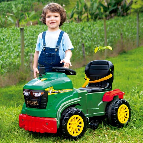 Imagem de Carrinho de Pedal e Passeio Tractor Agro Infafntil Maral Veiculo com Buzina e Empurrador- Verde