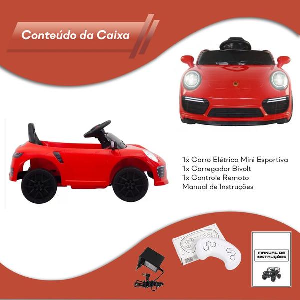 Imagem de Carrinho De Pedal Infantil 2 em 1 Porsche Vermelho 12V Usb