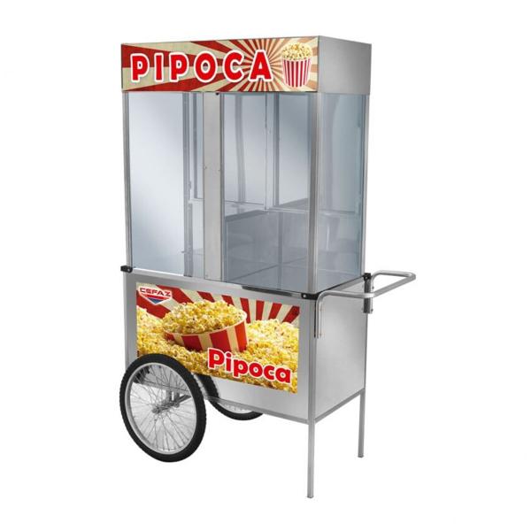 Imagem de Carrinho de Pipoca Inox com Rodas de Bicicleta Cefaz