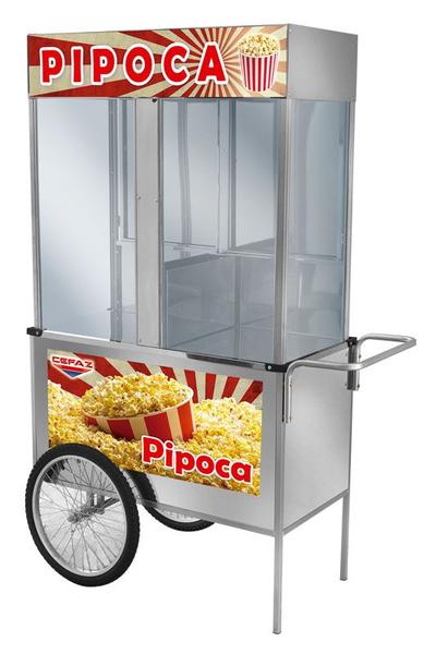 Imagem de Carrinho de Pipoca Luxo com Rodas de Bicicleta Corpo Total Inox 430 L21RB Cefaz