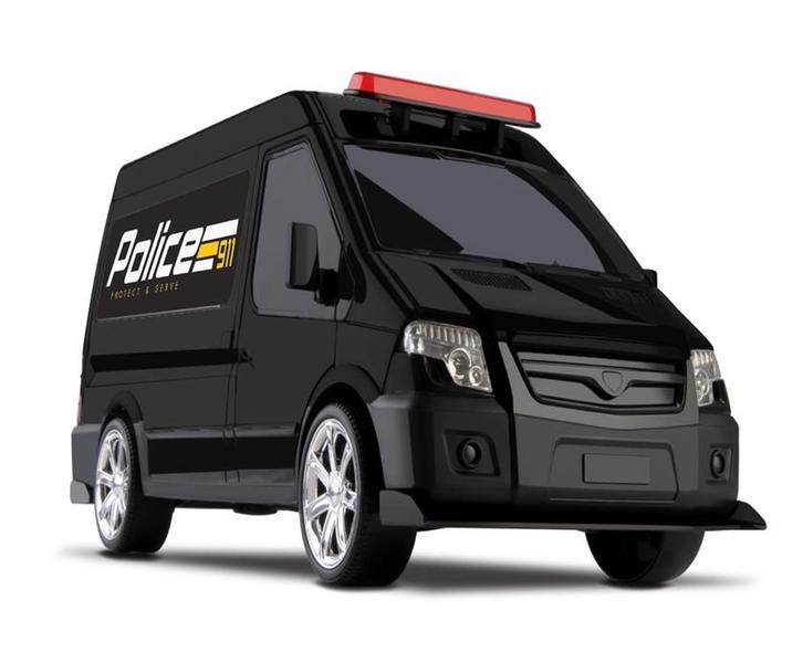 Imagem de Carrinho De Polícia C/ Giroflex - 35cm - Van Police - Omg