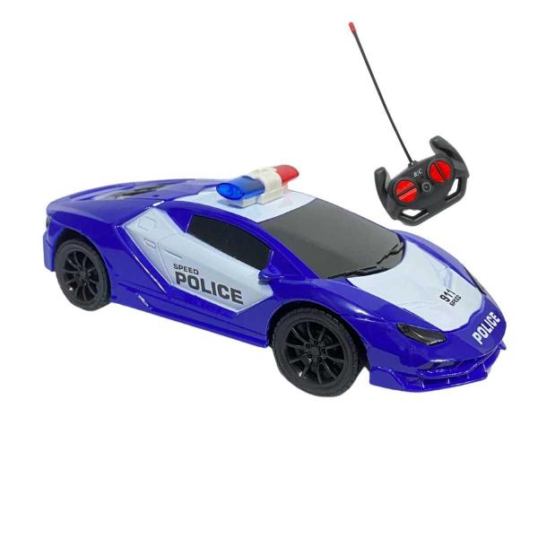 Imagem de Carrinho de Polícia Com Controle Remoto BBR Toys R3455 Azul