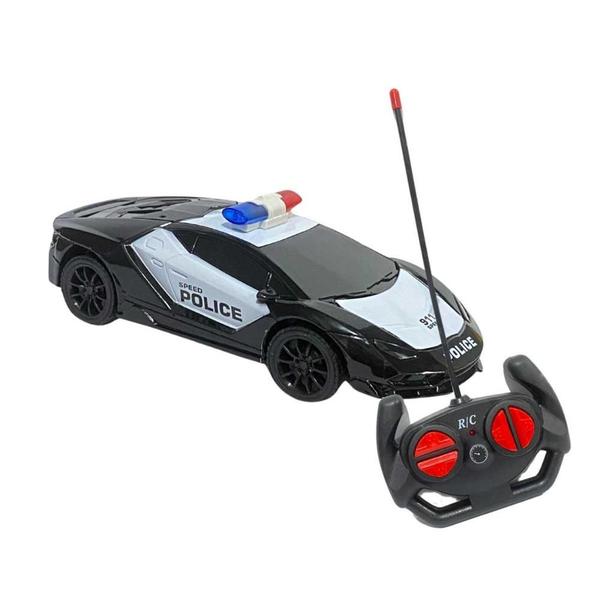 Imagem de Carrinho de Polícia Com Controle Remoto BBR Toys R3455 Preto