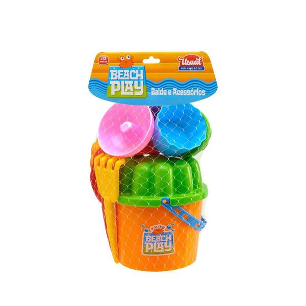 Carrinho De Praia Beach Play Com Pá E Rastelo + Baldinho - Usual Brinquedos Imagem de Carrinho De Praia Beach Play Com Pá E Rastelo + Baldinho