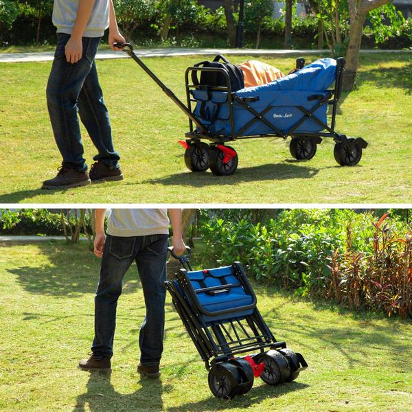 Imagem de Carrinho de praia dobrável BEAU JARDIN 160 kg 100L azul