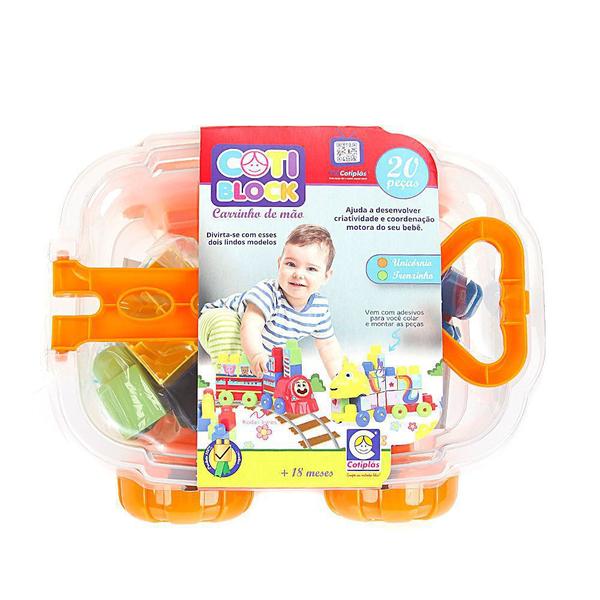 Carrinho de Puxar Blocos Didáticos Coti Block 2397 Cotiplás Imagem de Carrinho de Puxar Blocos Didáticos Coti Block 2397 Cotiplás