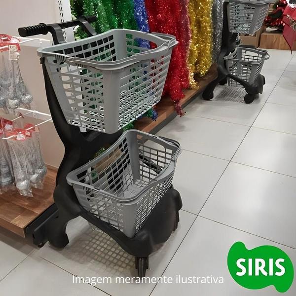 Imagem de Carrinho De Supermercado Duplo Siris25 25 Litros Preto - Siris