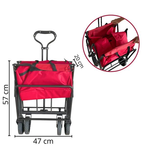 Imagem de Carrinho de Transporte Dobravel Camping Vermelho IWCDCAVM Importway