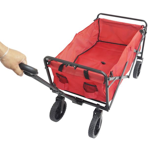 Imagem de Carrinho Dobrável Articulado Transporte Camping Praia Pesca Até 80 Kg Importway Iwcdca-Vm Vermelho