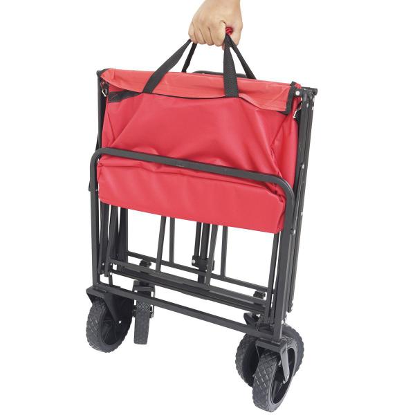 Imagem de Carrinho Dobrável Articulado Transporte Camping Praia Pesca Até 80 Kg Importway Iwcdca-Vm Vermelho