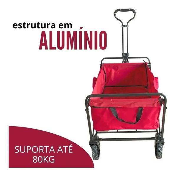 Imagem de Carrinho Dobrável Camping Articulado Importway IWCDCA Vermelho