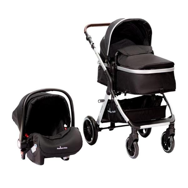 Imagem de Carrinho e Bebê Conforto TS Kansas Silver/Preto - Premium Baby