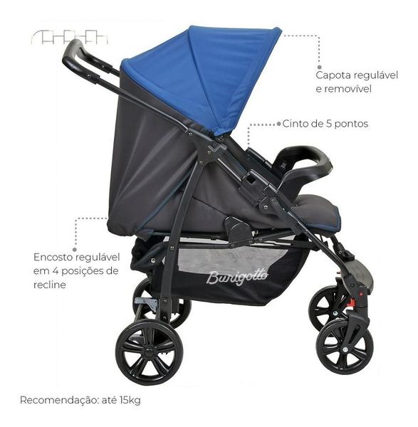 Imagem de Carrinho Ecco Burigotto + Bebê Conforto Touring X + Base