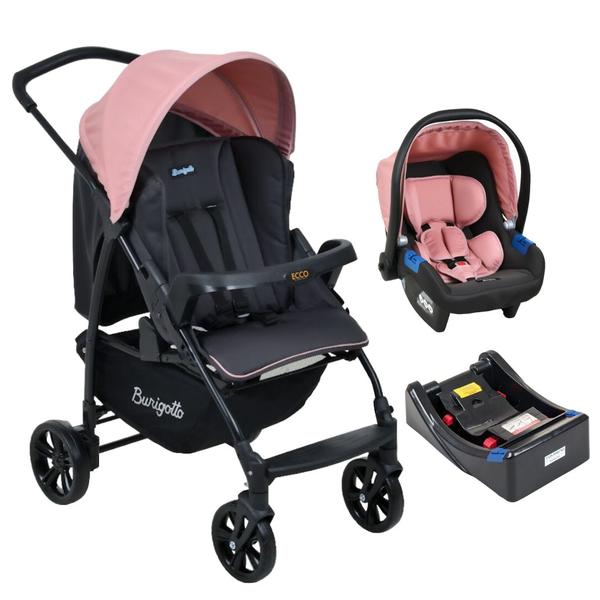 Imagem de Carrinho Ecco com Bebê Conforto Rosa e Base - Burigotto