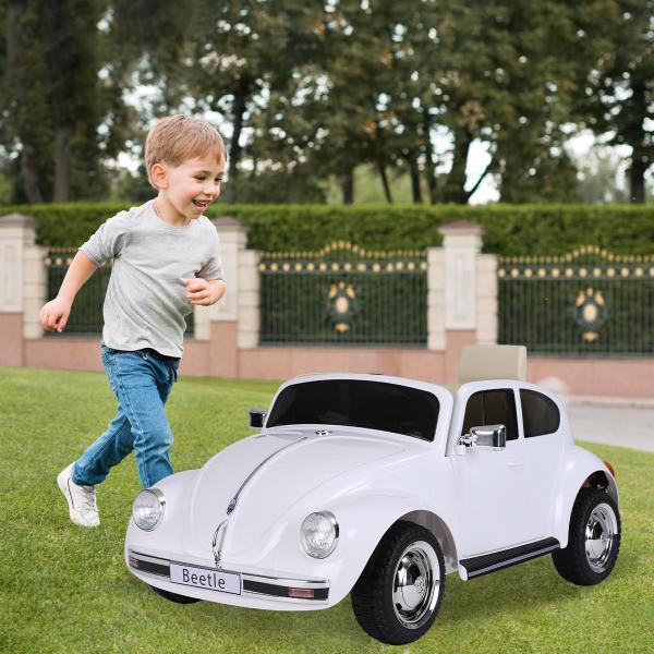 Imagem de Carrinho Elétrico Fusca Beetle 12V Branco Controle Remoto