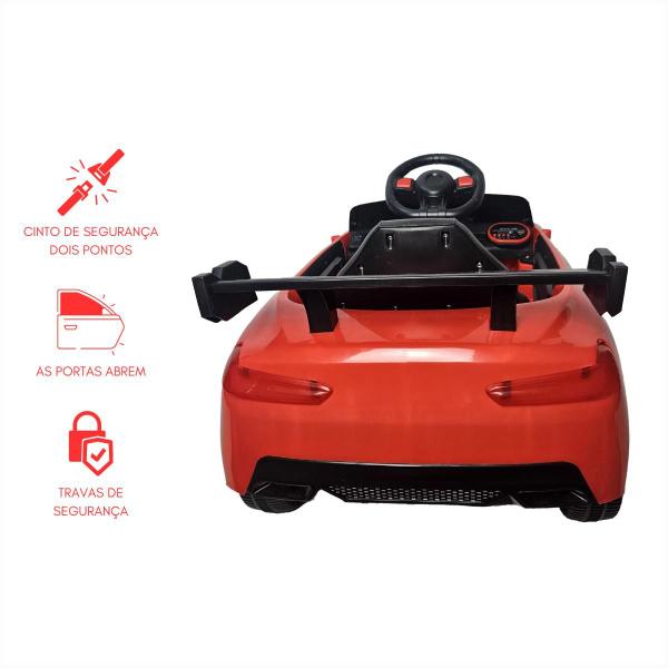 Imagem de Carrinho Elétrico Infantil 12V Vermelho Motor Potente Música