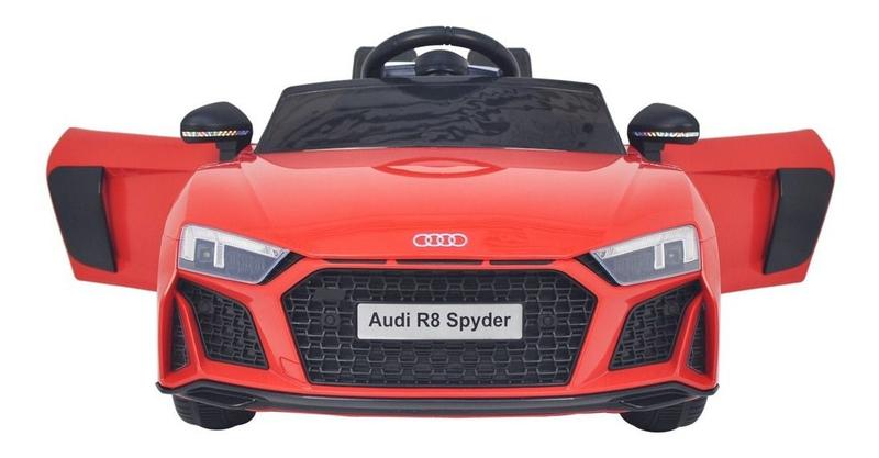 Imagem de Carrinho Elétrico Infantil Audi R8 Com Controle Remoto Farol Luz E Som Usb 12v Vermelho - Importway