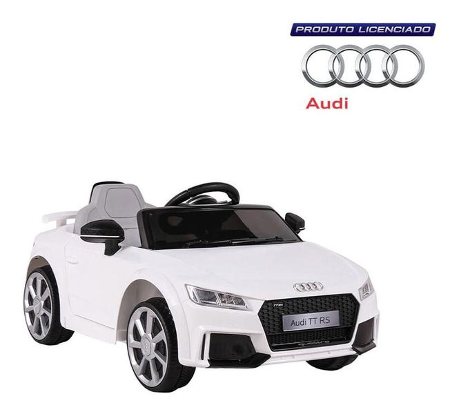 Imagem de Carrinho Elétrico Infantil Audi Tt Rs 12v Com Controle E Luz Branco Belfix