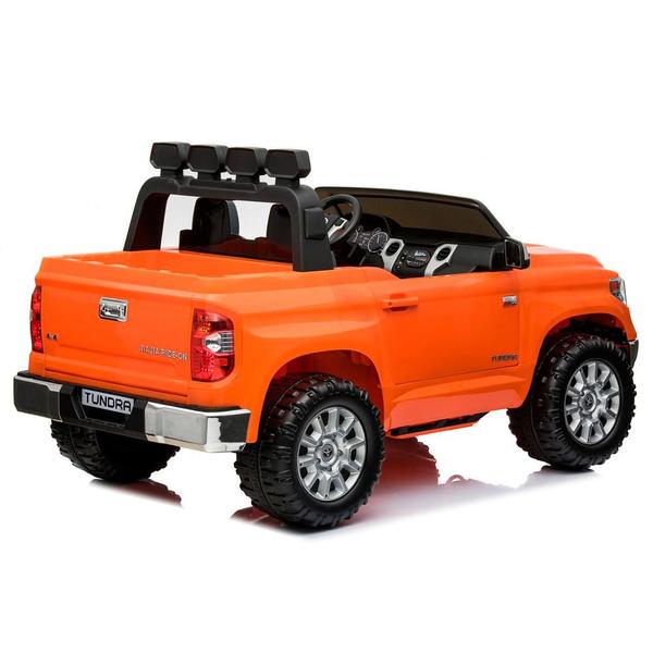 Imagem de Carrinho Elétrico Infantil Carro Motorizado Toyota Tundra Laranja Caminhonete Suspensão Off-Road a Bateria - Car Kids