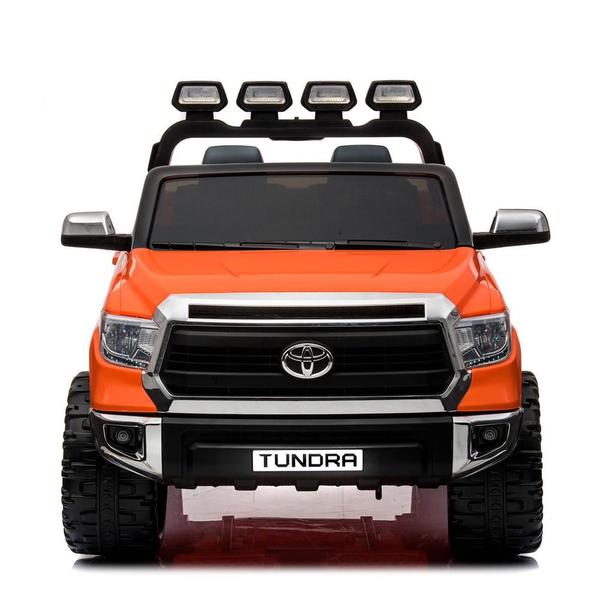 Imagem de Carrinho Elétrico Infantil Carro Motorizado Toyota Tundra Laranja Caminhonete Suspensão Off-Road a Bateria - Car Kids