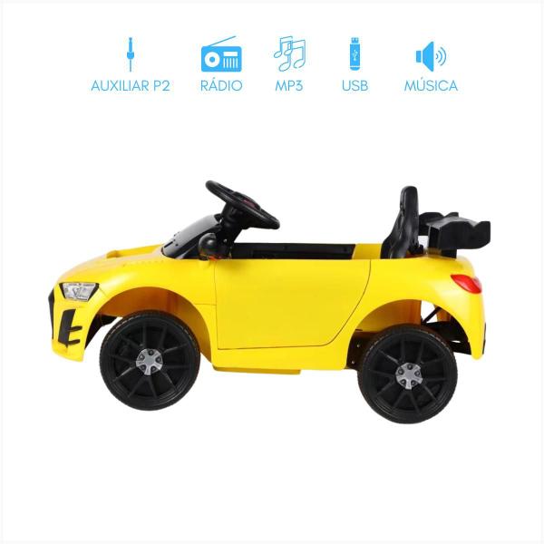 Imagem de Carrinho Elétrico Infantil Mini 12V Amarelo Potente Passeio