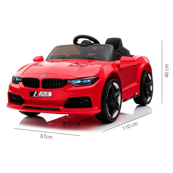 Imagem de Carrinho Elétrico Infantil Mini Bmw M3 Luxo Vermelha 12V