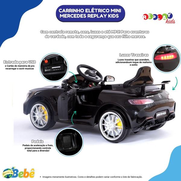 Imagem de Carrinho Elétrico Infantil Mini Mercedes Preto Replay Kids