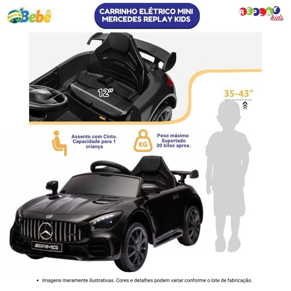 Imagem de Carrinho Elétrico Infantil Mini Mercedes Preto Replay Kids