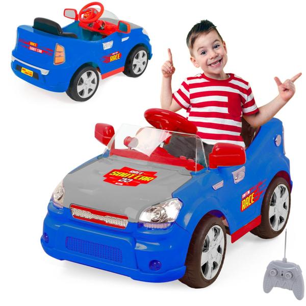 Carrinho Eletrico Infantil Motorizado 6v Sout Car Azul - Homeplay Imagem de Carrinho Eletrico Infantil Motorizado 6v Sout Car Azul - Homeplay