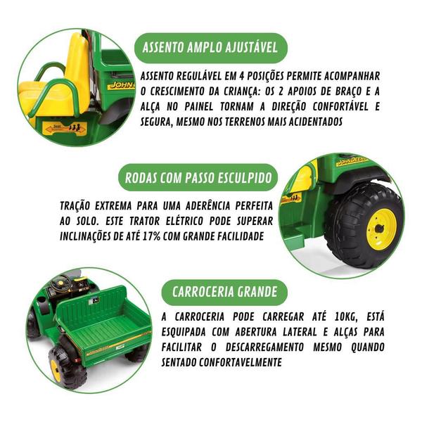 Carrinho Elétrico Mini Jipe John Deere Gator Hpx 12V - Peg-Pérego Imagem de Carrinho Elétrico Mini Jipe John Deere Gator Hpx 12V - Peg-Pérego