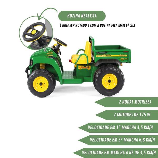 Carrinho Elétrico Mini Jipe John Deere Gator Hpx 12V - Peg-Pérego Imagem de Carrinho Elétrico Mini Jipe John Deere Gator Hpx 12V - Peg-Pérego