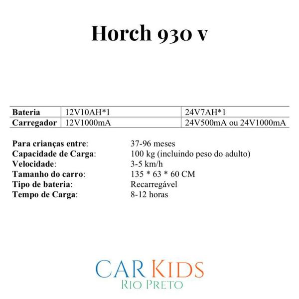 Imagem de Carrinho Elétrico Para Criança Deluxe HORCH Amarelo