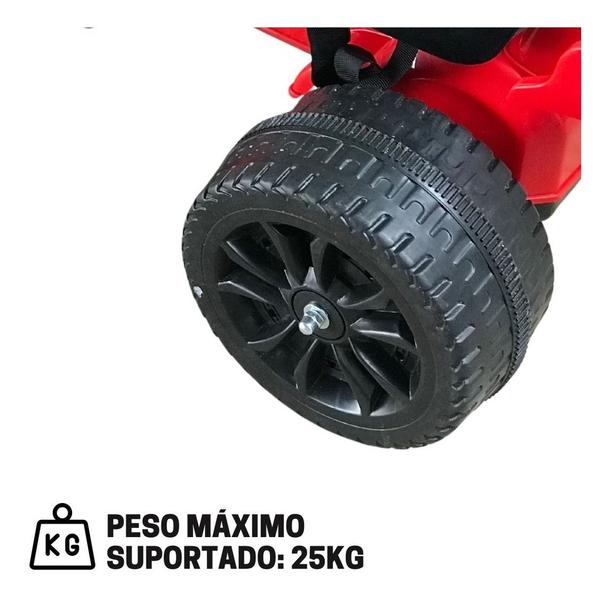 Imagem de Carrinho Eletrico Recarregavel Bateria 6v Mini Kart Preto Com Luzes e Velocidade de até 5 Km/H Suporta 25 Kg