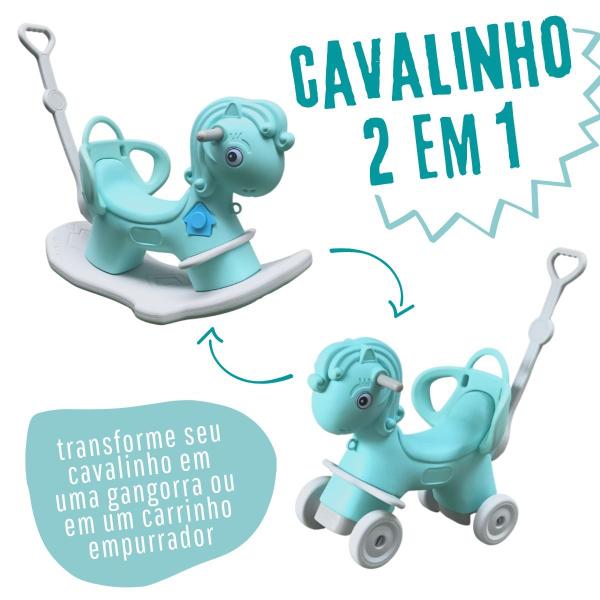 Imagem de Carrinho Empurrador e Gangorra Cavalinho 2 em 1 Playground Infantil Brinquedo 2x1 Brinqway Bw-215