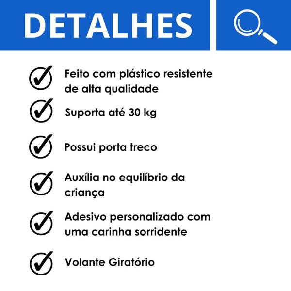 Carrinho Empurrar Andador Toymotor Polícia - Até 30Kg - Roma - Roma Brinquedos Imagem de Carrinho Empurrar Andador Toymotor Polícia - Até 30Kg - Roma