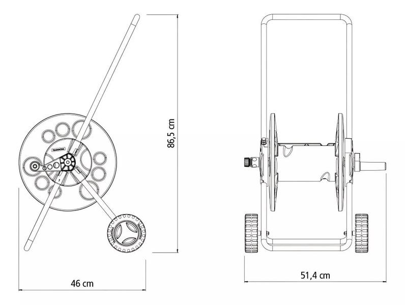 Imagem de Carrinho Enrolador P/ Mangueira Até 60 Mts C/ Rodas 78595000