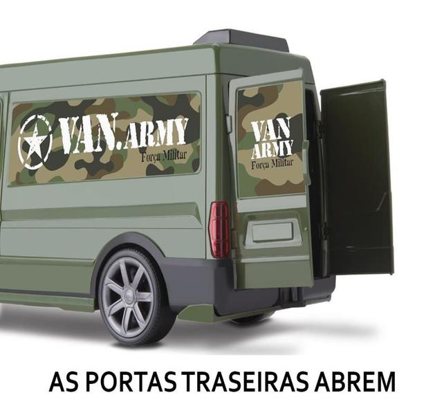 Carrinho Força Militar - Van Army - 35cm - Porta Abre - Omg Imagem de Carrinho Força Militar - Van Army - 35cm - Porta Abre - Omg