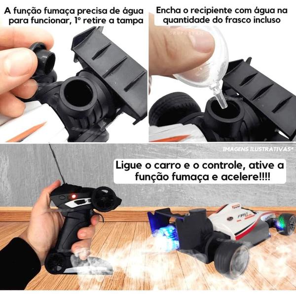 Imagem de Carrinho Fórmula 1 C/ Controle Remoto Luz e Fumaça 7 Funções