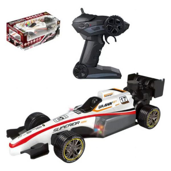 Imagem de Carrinho Formula 1 Controle Profissional Com Luzes E Fumaça Cor Branco Personagem F1 Art Brink